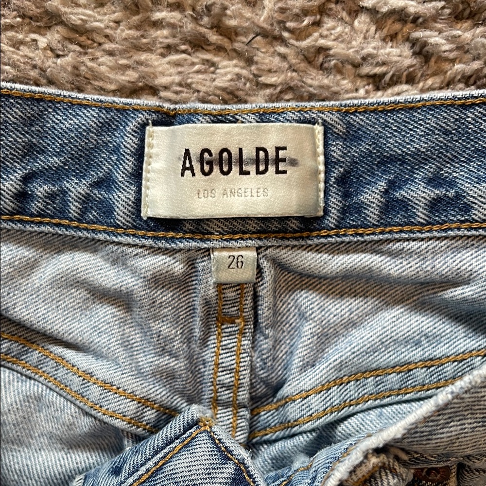 Agolde Light Blue Straight Leg Jeans - Picture 2 of 16